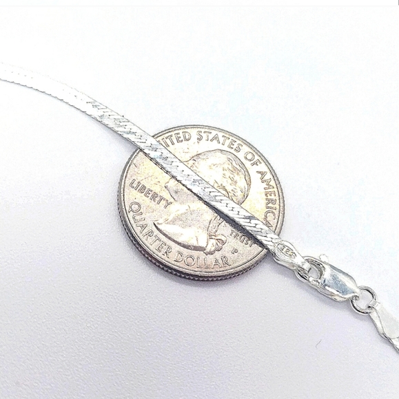 18" 3MM Sterling Silver .925 Magic Herringbone Chain Necklace ITALY - Picture 5 of 8